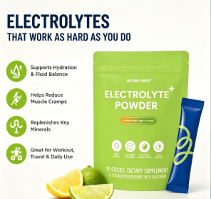Zero Sugar Electrolyte Powder Sticks, Lemon Lime Flavor 15 Count Dietary Supplement