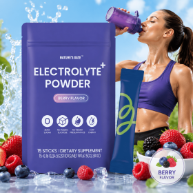Zero Sugar Berry Electrolyte Powder 15 Single Serve Sticks, No Added Sucrose & Preservatives Dietary Supplement
