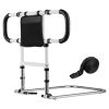 Bed Rail for Elderly, Foldable & Extendable Bedside Assist Rail with Side Handles & PU Handrail, Adjustable Height Carbon Steel Pipe Bedside Cane