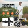 Folding Knee Scooter, Carbon Steel Steerable Knee Walker with Height-Adjustable Handlebar & Knee Pad, 12" All-Terrain Wheel, Dual Brakes