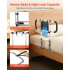 Bed Rail for Elderly, Foldable & Extendable Bedside Assist Rail with Side Handles & PU Handrail, Adjustable Height Carbon Steel Pipe Bedside Cane