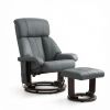 360 Swivel Massage Recliner Chair, 10-Point Vibration Footstool for Living Room