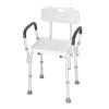 Adjustable Shower Chair with Back, 350 LBS Non-Slip Bath Bench for Bathtub & Bathroom