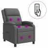 Massage Recliner Dark Grey Fabric
