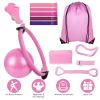 14Pcs Pilates Ring Essentials Kit For Women with Yoga Ball Arm Stretcher 5 Resistant Bands Figure 8 Resistant Band Elastic Band Non-slip Socks Yoga St