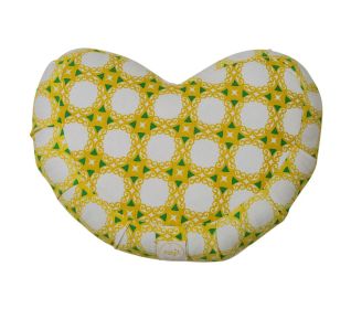 Halfmoon Zafu Yoga Pillow (Material: 100% Cotton, Color: Yellow Green Tile)