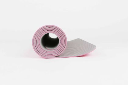 2 Tone TPE Premium Yoga Mat Eco Friendly (Material: TPE, Color: Fabric Pink/Gray)