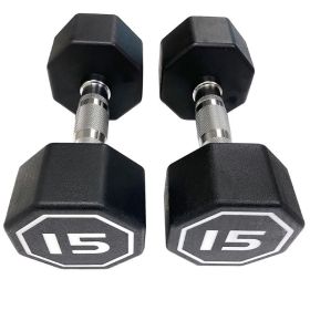 Octagon Dumbbell for Commercial & Household Fitness Usage (Weights Available: 15LB, Color: Black)