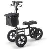 Folding Knee Scooter, Carbon Steel Steerable Knee Walker with Height-Adjustable Handlebar & Knee Pad, All-Terrain Wheel, Dual Brakes
