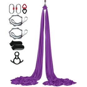 Aerial Silk & Yoga Swing, 8.7 Yards, Aerial Yoga Hammock Kit with 100gsm Nylon Fabric, Full Rigging Hardware & Easy Set-up Guide (Yards: 8.7)