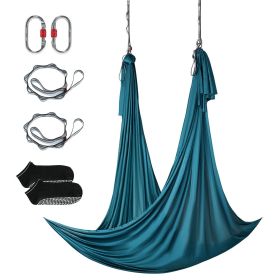 Aerial Yoga Hammock & Swing, 5.5 Yards, Aerial Yoga Starter Kit with 100gsm Nylon Fabric, Full Rigging Hardware & Easy Set-up Guide (Yards: 5.5)