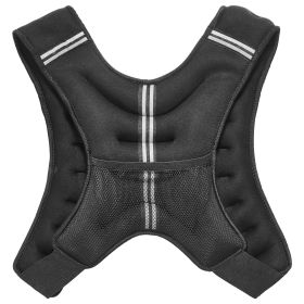 Weighted Vest with Reflective Stripe, Adjustable Buckle Body Weight Vest for Men Women, Workout Equipment for Strength Training (Weight: 16lbs)