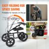 Folding Knee Scooter, Carbon Steel Steerable Knee Walker with Height-Adjustable Handlebar & Knee Pad, All-Terrain Wheel, Dual Brakes